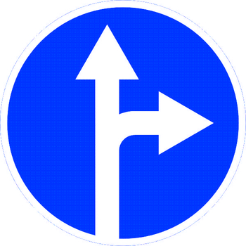 Знак 4.1.4 движение прямо или направо - Дорожные знаки - Предписывающие знаки - . Магазин Znakstend.ru